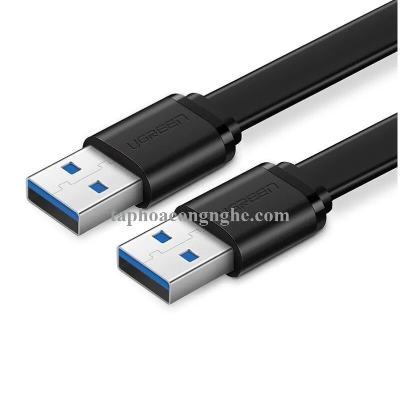 Ugreen 30150 0.5M màu Đen Cáp 2 đầu USB 3.0 dương dáng dẹt cao cấp US128 30030150